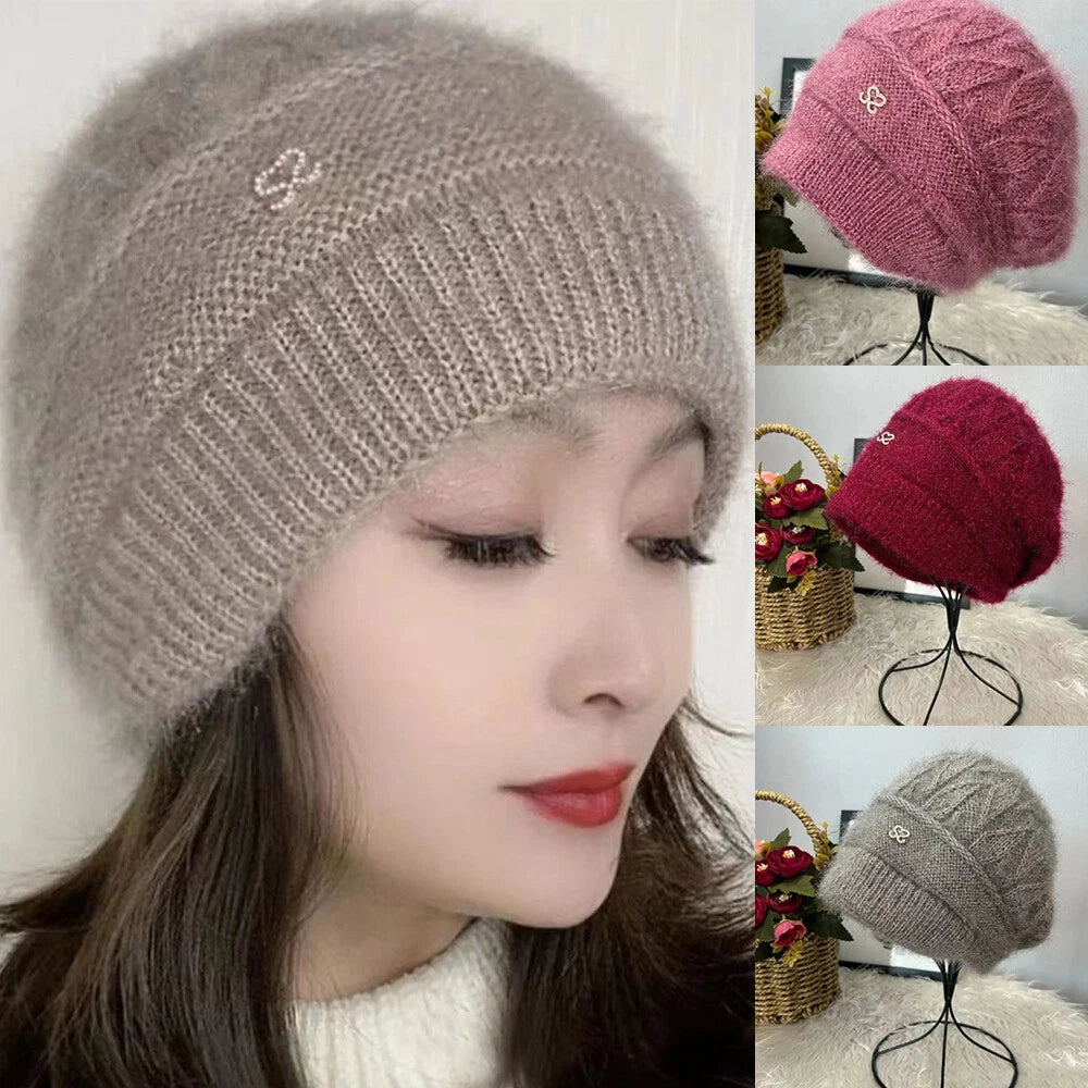 Women Ladies Winter Warm Knitted Crochet Slouch Baggy Beanie Hat Ski Brim Cap ✔