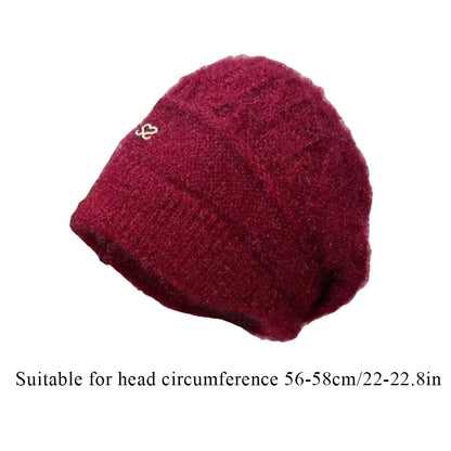 Women Ladies Winter Warm Knitted Crochet Slouch Baggy Beanie Hat Ski Brim Cap ✔